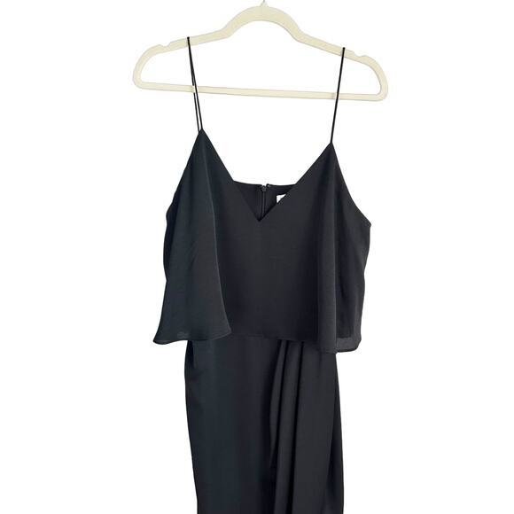 Shona Joy Luxe Cocktail Frill Dress 12 Black NEW - Picture 3 of 10